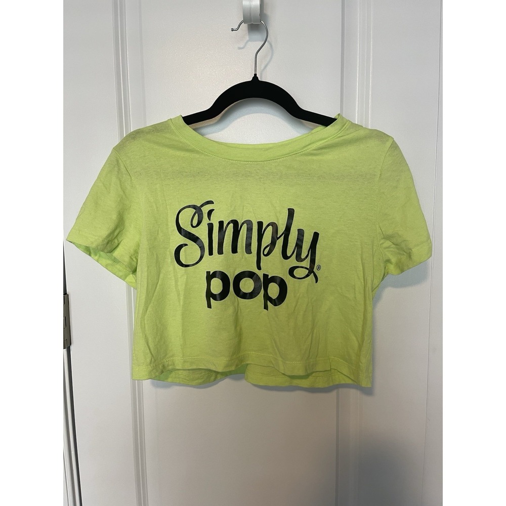 Simply Pop Loving People Yellow Crop Top Shirt Size Small